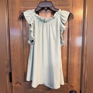 NWT Blu Pepper Mint Green Ruffle Sleeve Blouse